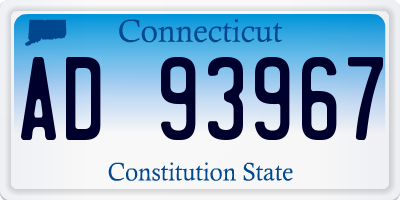 CT license plate AD93967