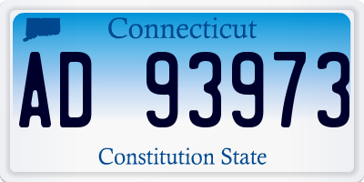 CT license plate AD93973