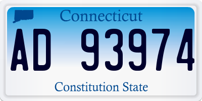 CT license plate AD93974