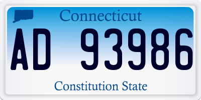 CT license plate AD93986