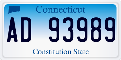 CT license plate AD93989