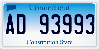 CT license plate AD93993