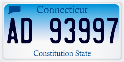 CT license plate AD93997