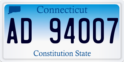 CT license plate AD94007