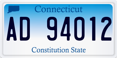 CT license plate AD94012