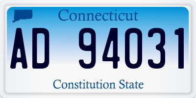 CT license plate AD94031