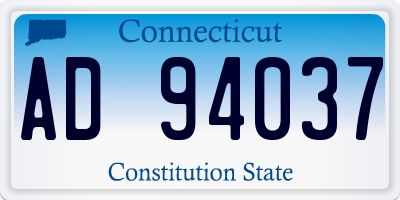 CT license plate AD94037