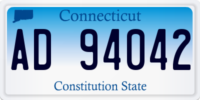 CT license plate AD94042
