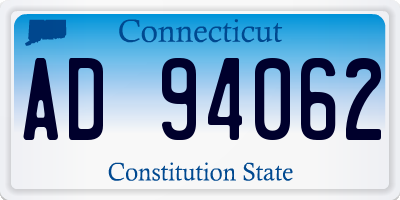 CT license plate AD94062