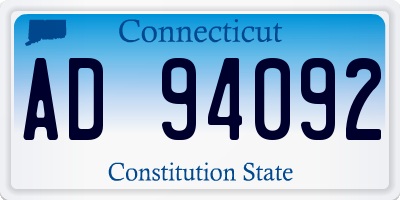 CT license plate AD94092