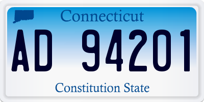 CT license plate AD94201