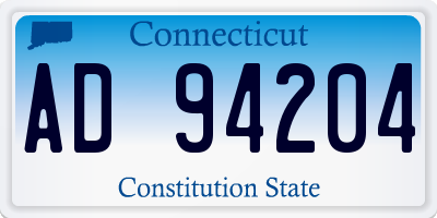 CT license plate AD94204