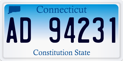 CT license plate AD94231