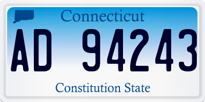 CT license plate AD94243