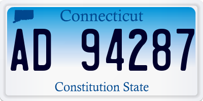 CT license plate AD94287