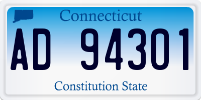 CT license plate AD94301