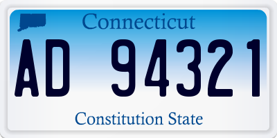 CT license plate AD94321