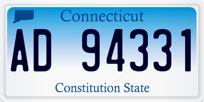 CT license plate AD94331
