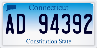 CT license plate AD94392