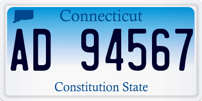 CT license plate AD94567