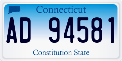 CT license plate AD94581