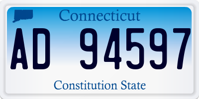 CT license plate AD94597