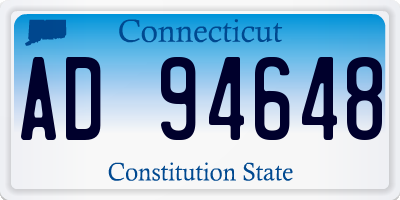 CT license plate AD94648