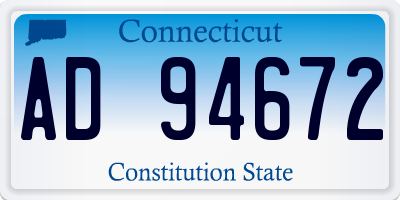 CT license plate AD94672