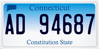 CT license plate AD94687