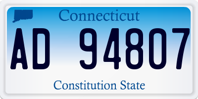 CT license plate AD94807