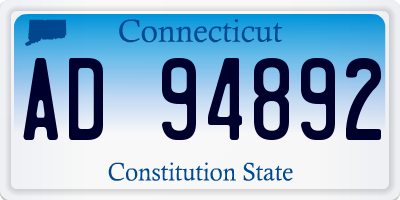 CT license plate AD94892