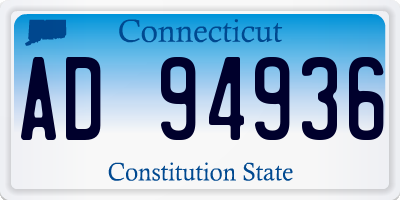 CT license plate AD94936