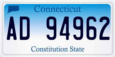 CT license plate AD94962