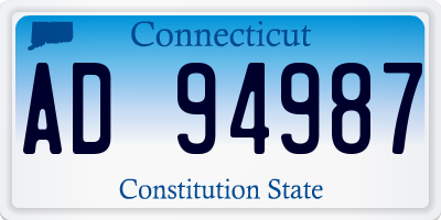 CT license plate AD94987