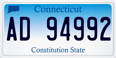 CT license plate AD94992