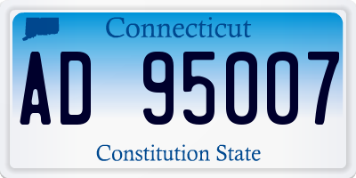 CT license plate AD95007