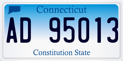 CT license plate AD95013