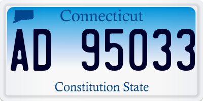 CT license plate AD95033