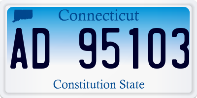 CT license plate AD95103