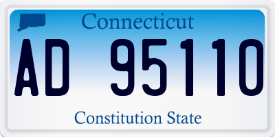 CT license plate AD95110