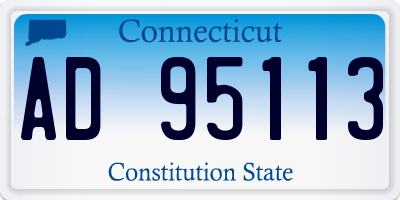 CT license plate AD95113