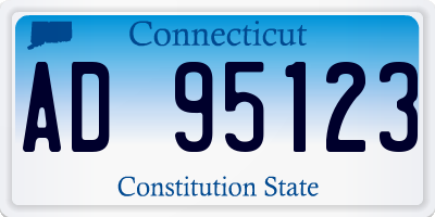 CT license plate AD95123