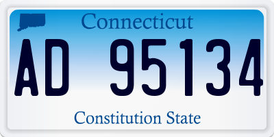 CT license plate AD95134