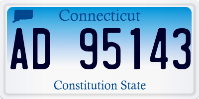 CT license plate AD95143