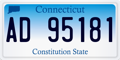 CT license plate AD95181