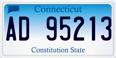 CT license plate AD95213