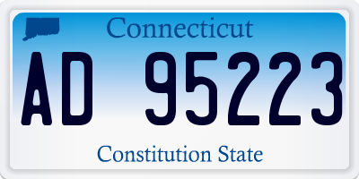 CT license plate AD95223