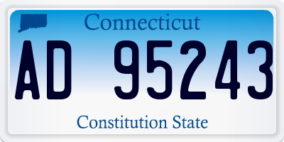 CT license plate AD95243
