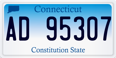 CT license plate AD95307
