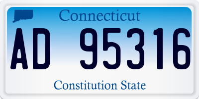 CT license plate AD95316
